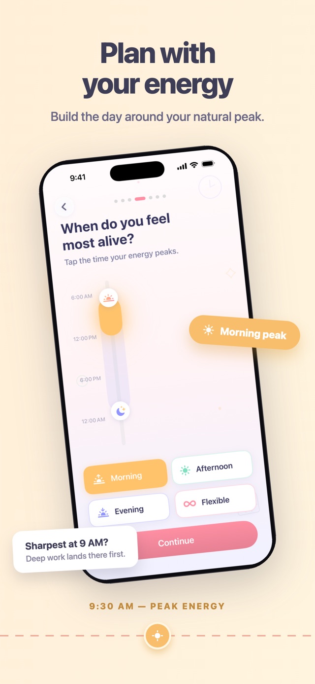 Plan around your energy — pick the time of day you peak